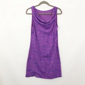 Title Nine Dress Breeze Cowl Neck Purple Print